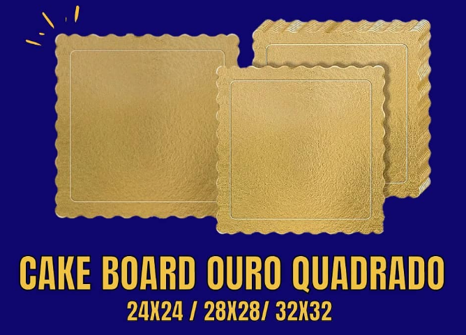 Cake Board Ouro Quadrado