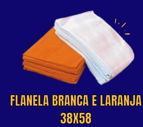 Flanela Branca e Laranja