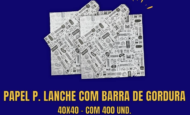 Papel p. Lanche com Barra de Gordura
