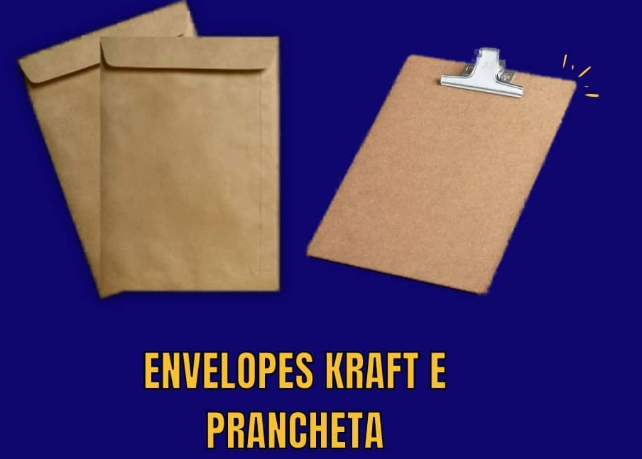 Envelopes Kraft e Prancheta