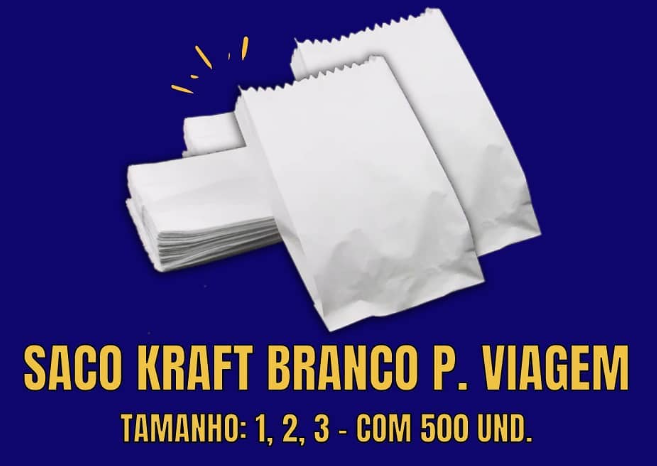 Saco Kraft Branco p/ Viagem